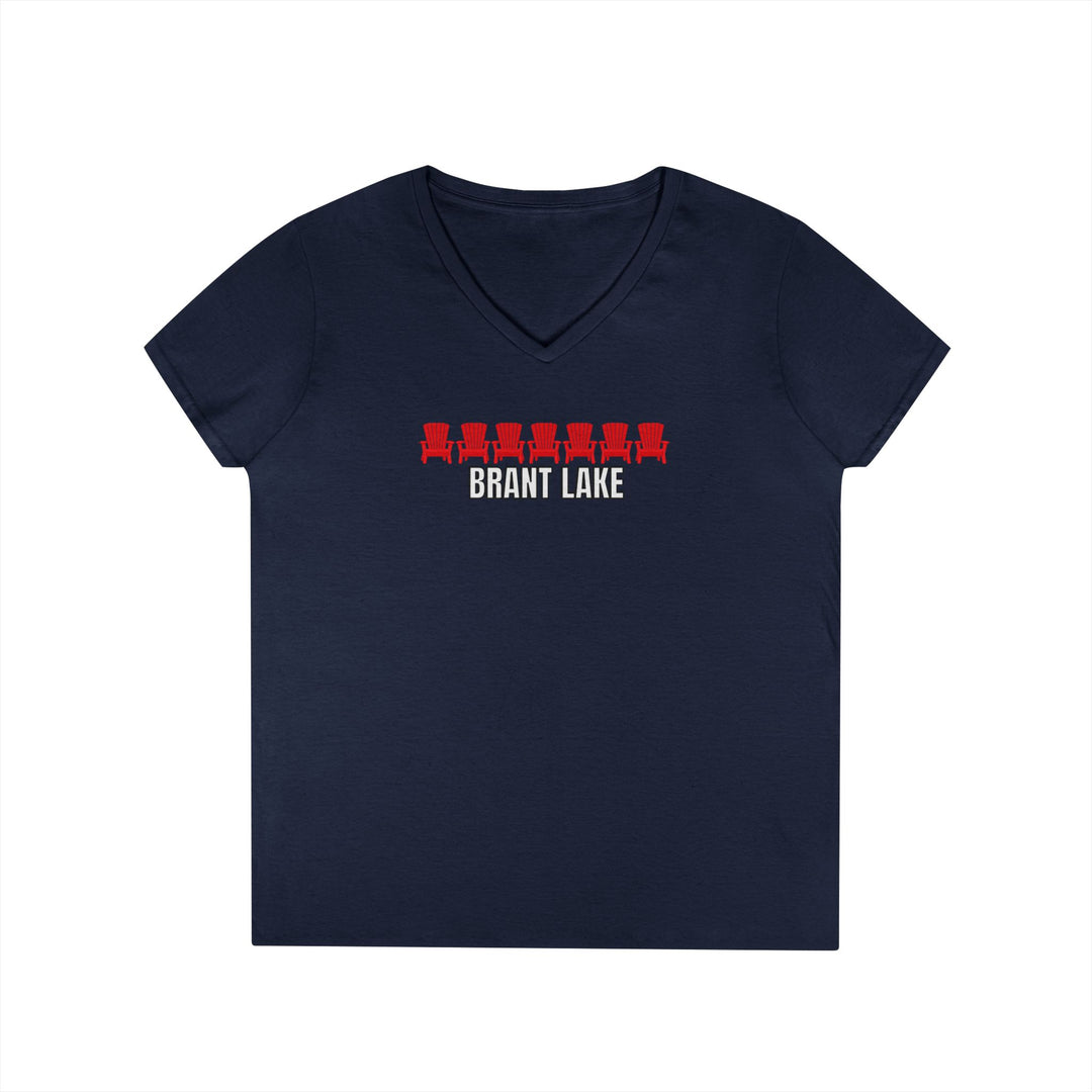 Brant Lake Ladies Red Chair V-Neck