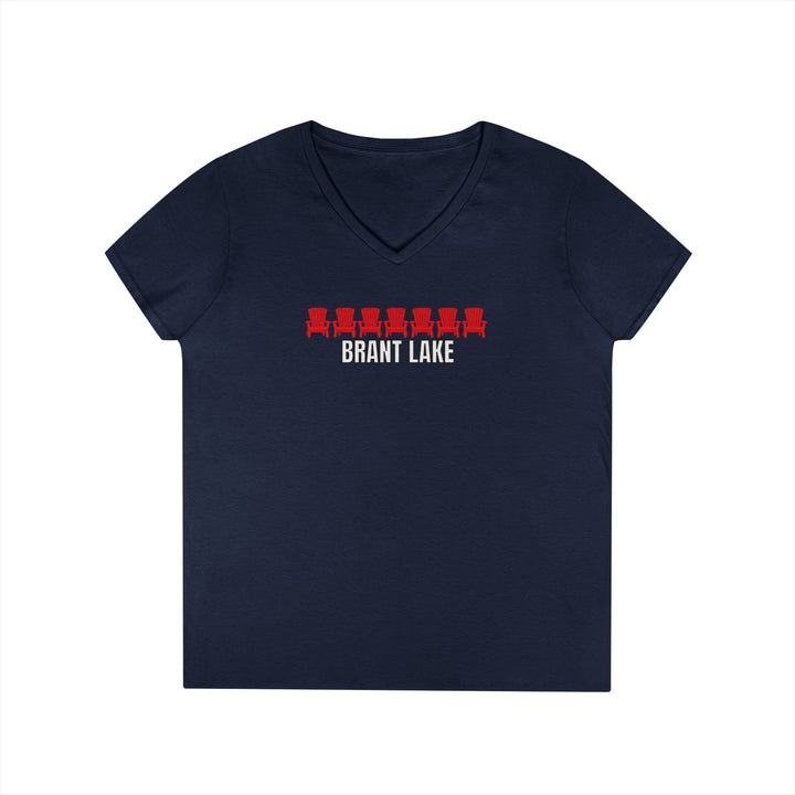 Brant Lake Ladies Red Chair V-Neck