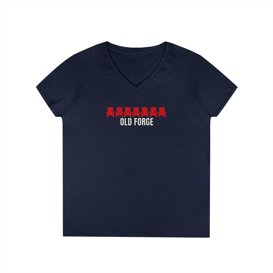 Old Forge ADK Chairs Ladies V-Neck T-Shirt