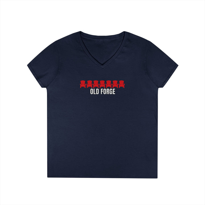 Old Forge ADK Chairs Ladies V-Neck T-Shirt
