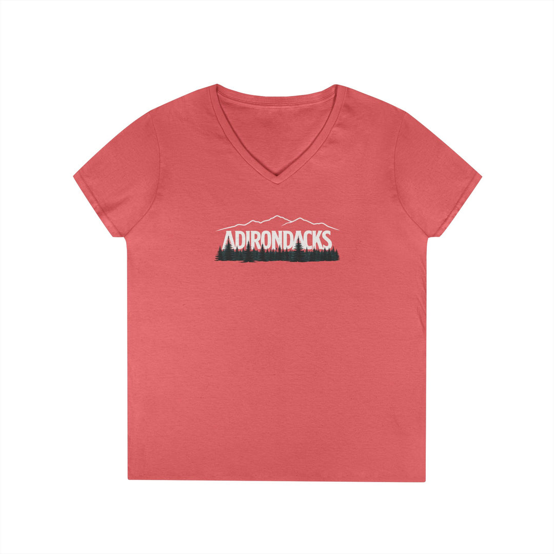 Adirondacks Mtn Range Ladies V-Neck T-Shirt