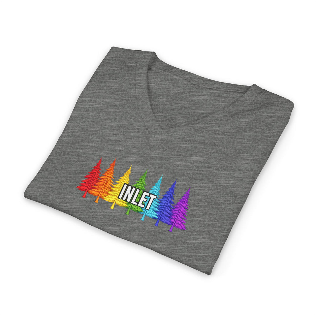 Inlet Unisex V-Neck T-Shirt - Rainbow Trees