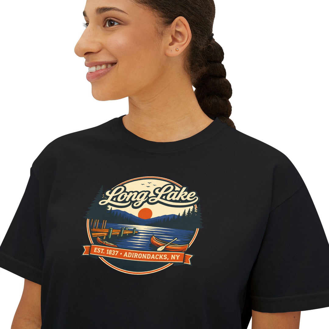 Long Lake Sunset Ladies Boxy Tee