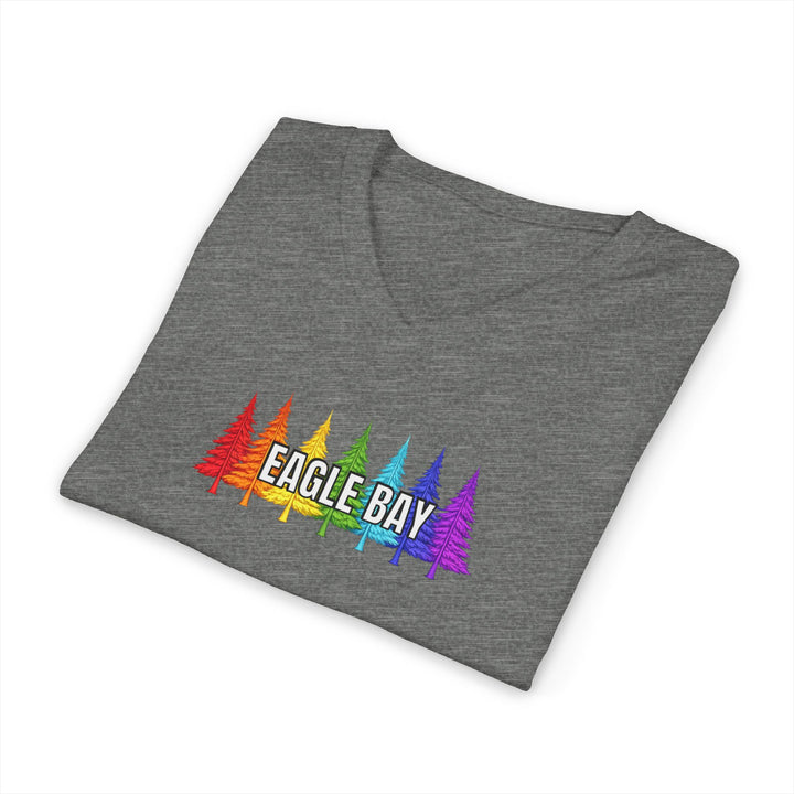 Eagle Bay Unisex V-Neck T-Shirt - Rainbow Trees