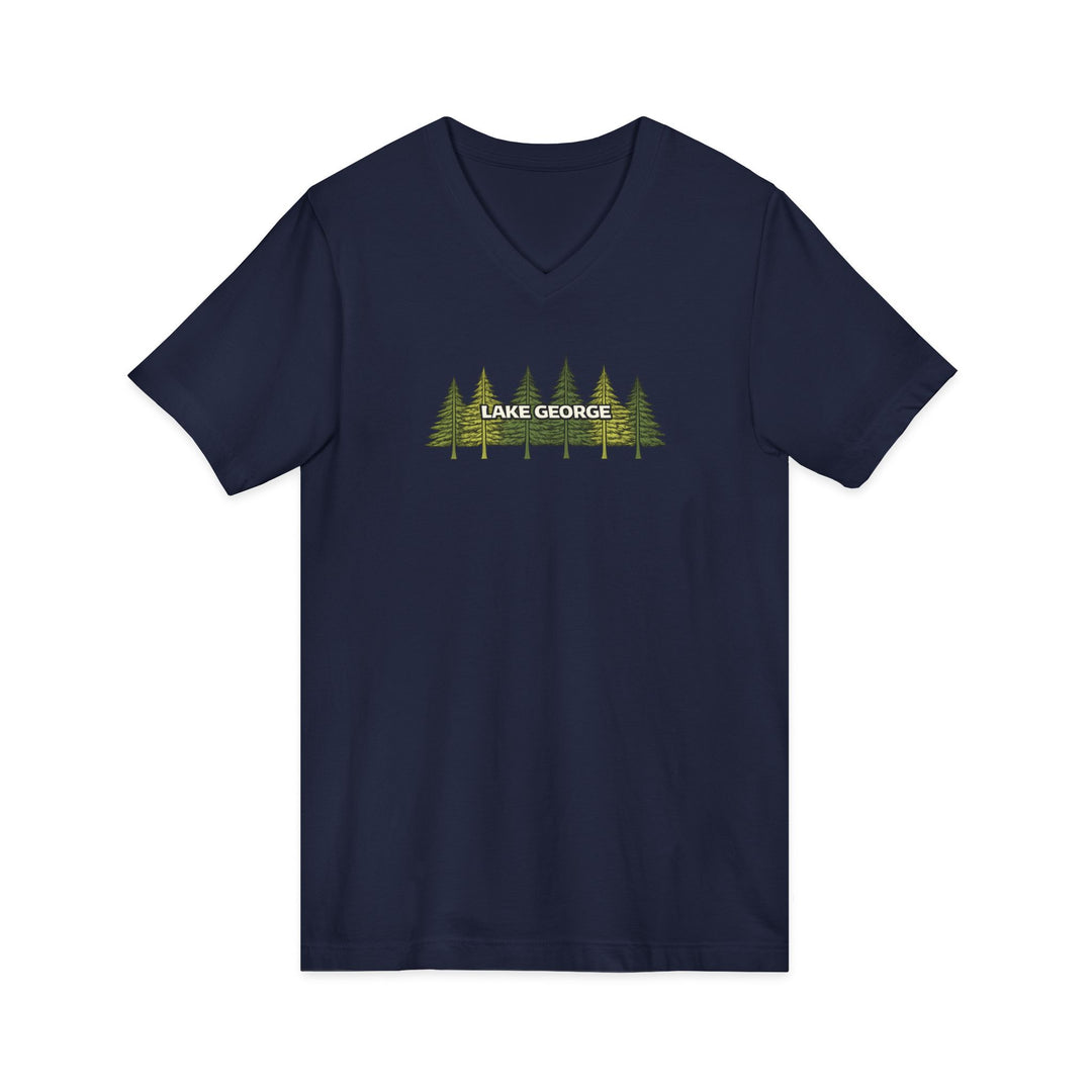 Lake George Unisex V-Neck - Green Trees