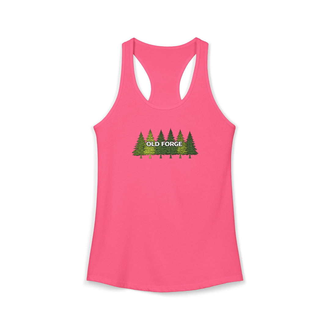 Old Forge Pine Trees Ladies Racerback