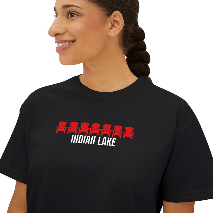 Indian Lake Ladies Boxy Tee - ADK Chairs