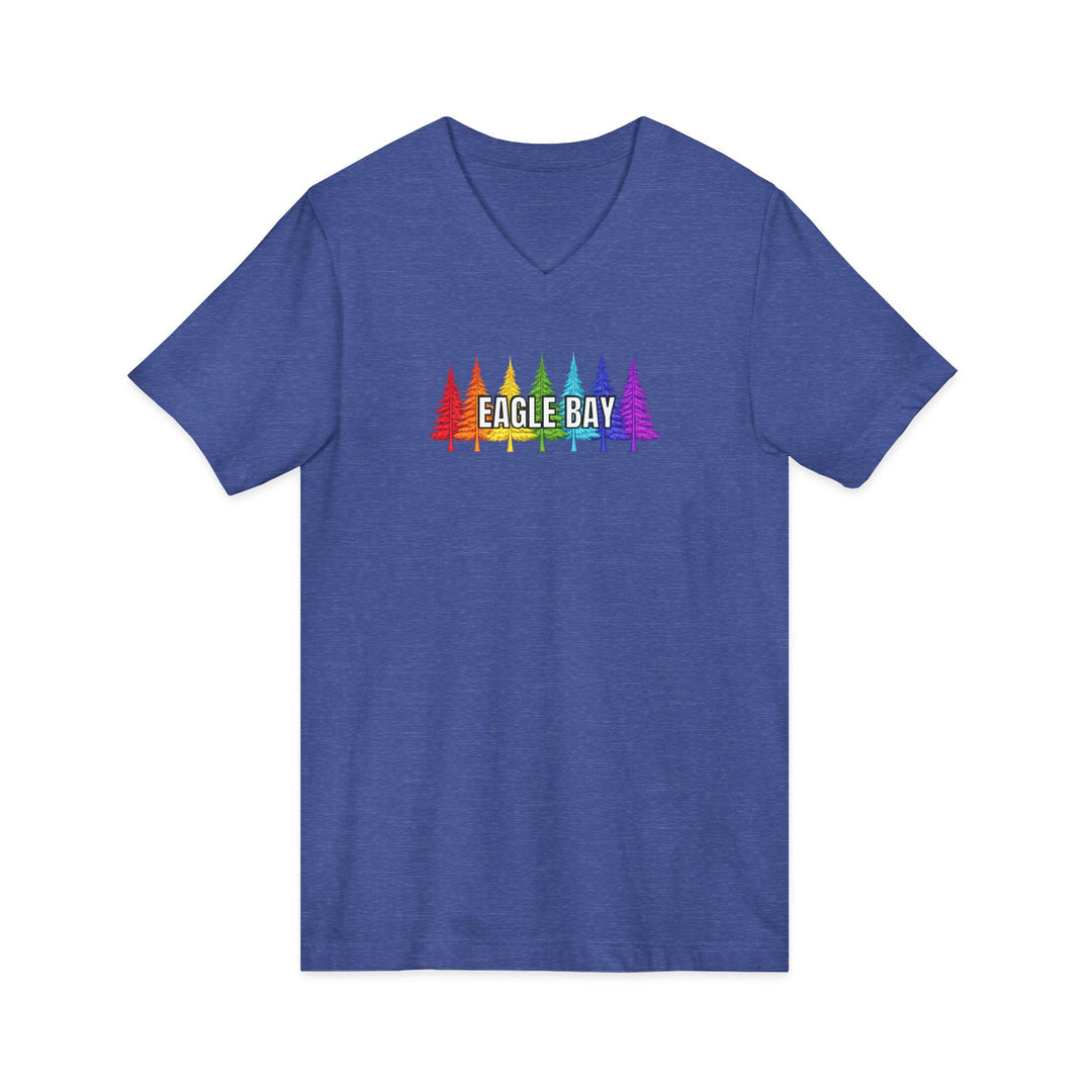 Eagle Bay Unisex V-Neck T-Shirt - Rainbow Trees