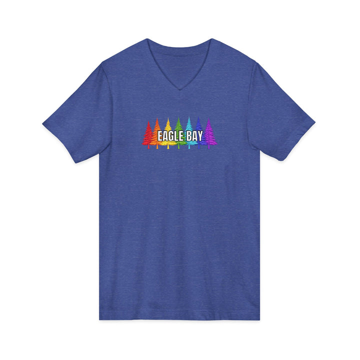 Eagle Bay Unisex V-Neck T-Shirt - Rainbow Trees