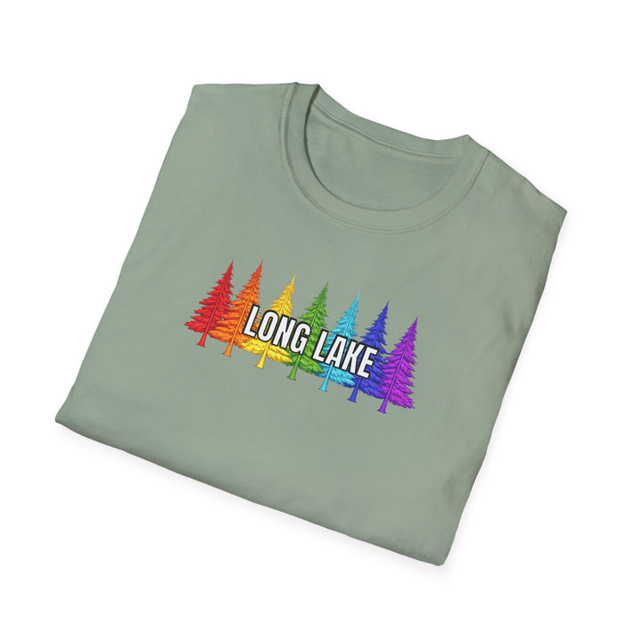 Long Lake Rainbow Trees Unisex T-Shirt