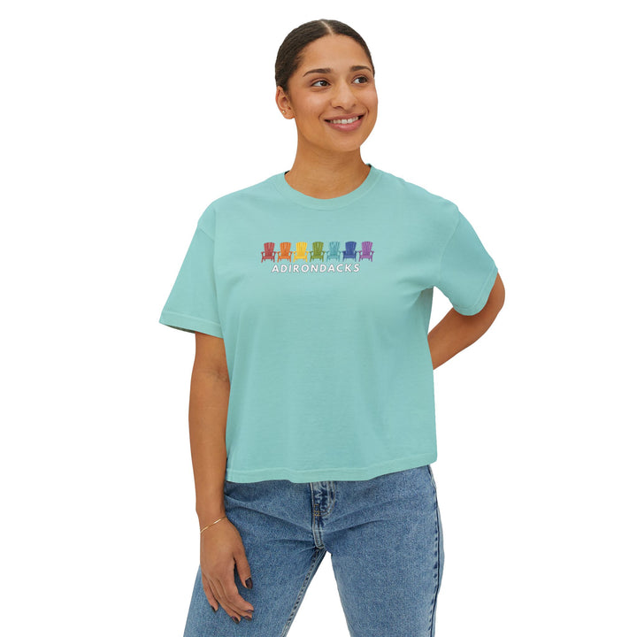 Adirondacks Rainbow Chairs Ladie's Boxy Tee