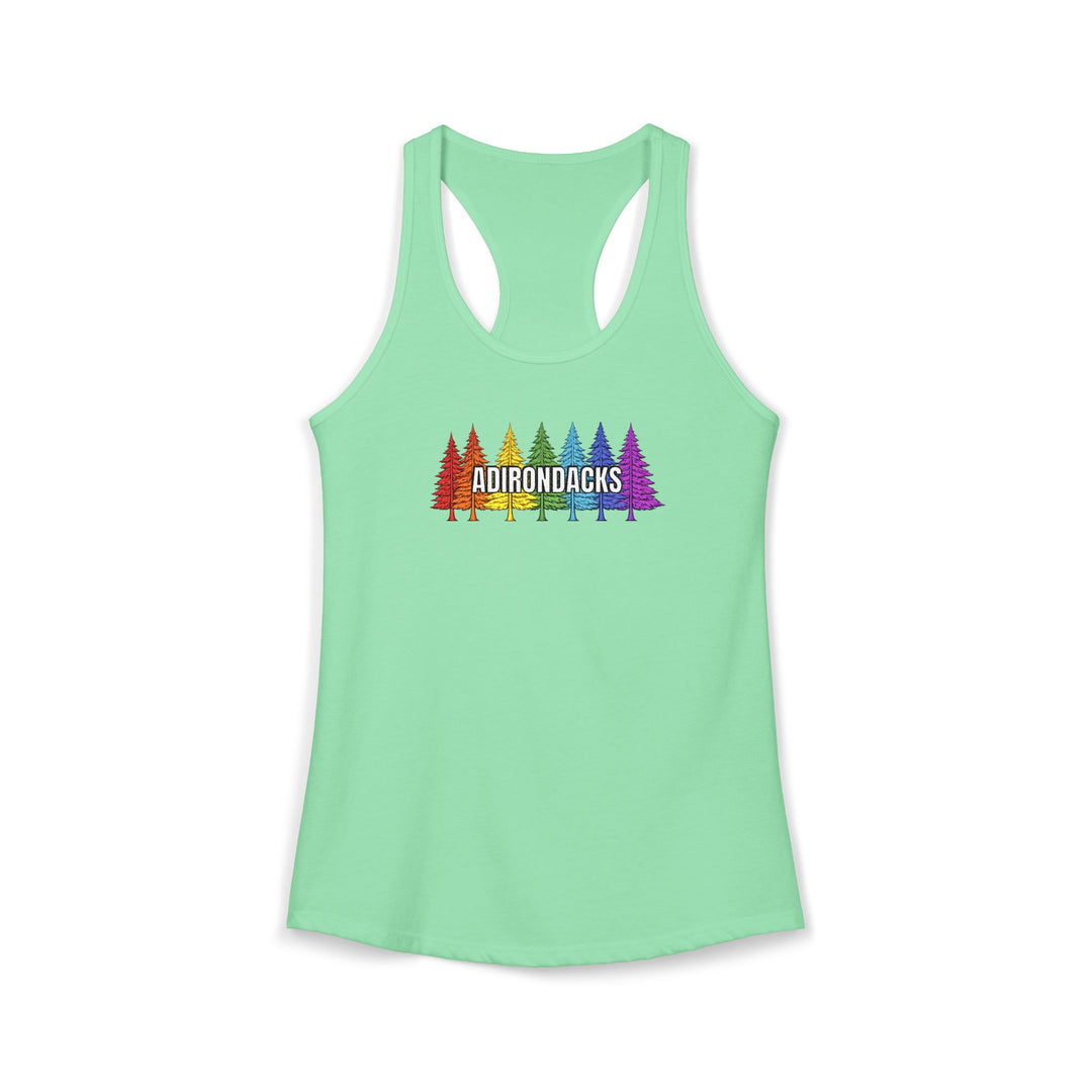 Adirondack Ladies Rainbow Tree Racerback