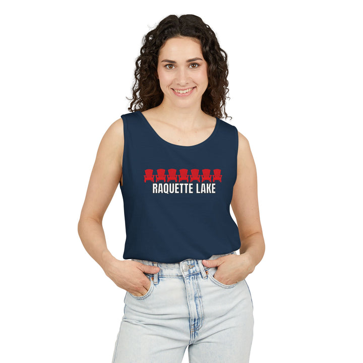 Raquette Lake Unisex Tank - Red Chairs
