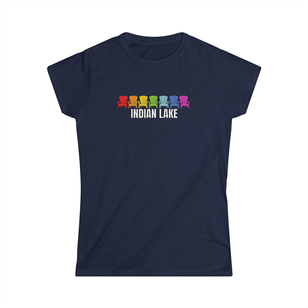 Indian Lake Ladies Tee - Rainbow Chairs