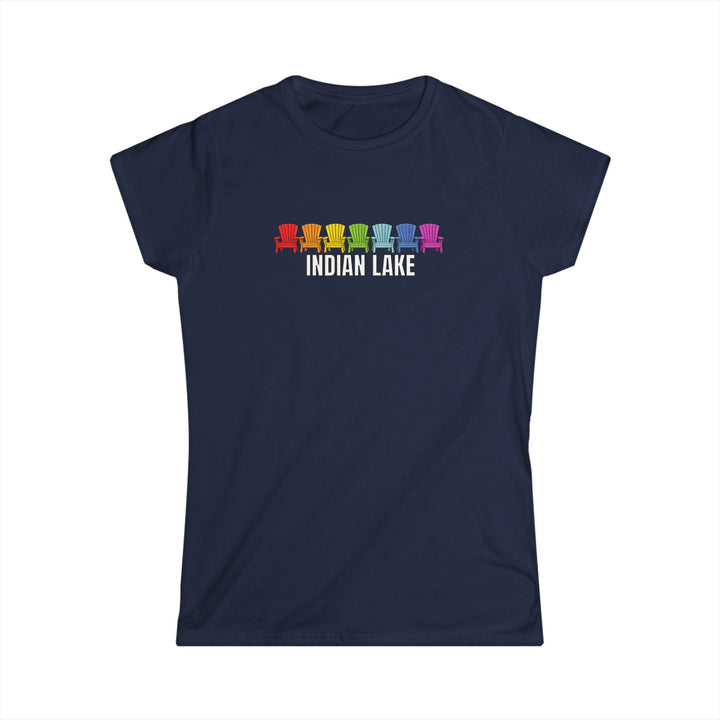 Indian Lake Ladies Tee - Rainbow Chairs
