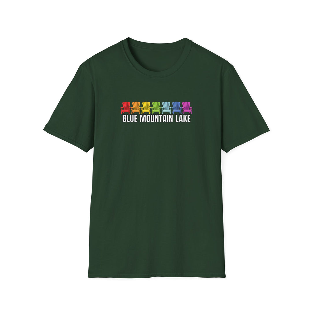 Blue Mountain Lake Rainbow Chairs Unisex T-Shirt