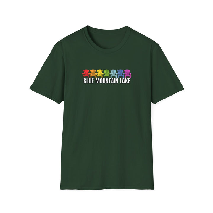 Blue Mountain Lake Rainbow Chairs Unisex T-Shirt
