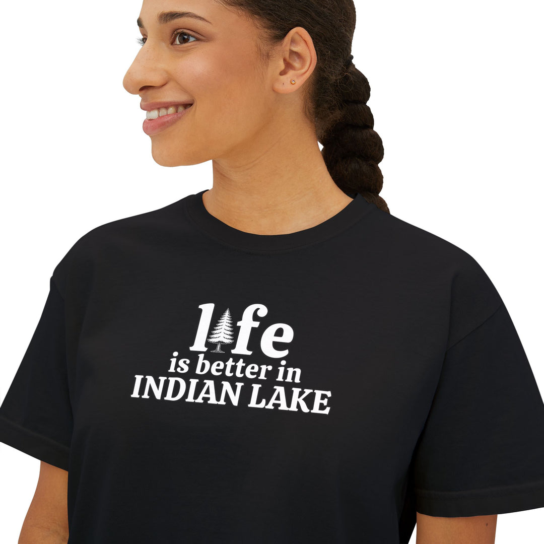 Life is Better in Indian Lake Ladies Boxy Tee