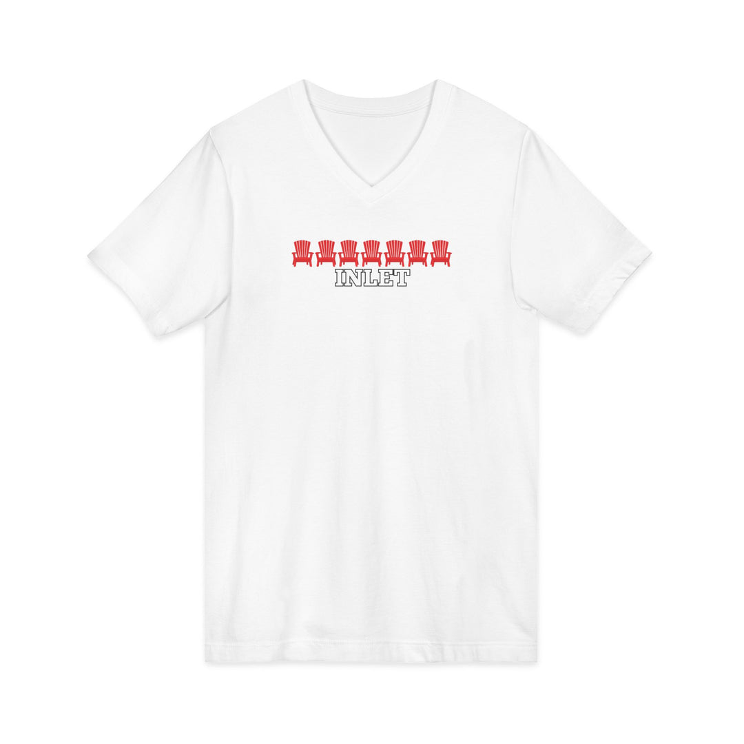 Inlet Unisex V-Neck T-Shirt - Red Chairs