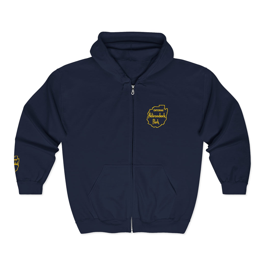 Entering Adirondack Park - Embroidered Zip Up Hoodie
