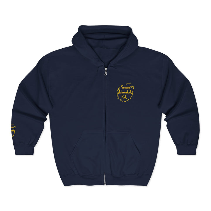 Entering Adirondack Park - Embroidered Zip Up Hoodie