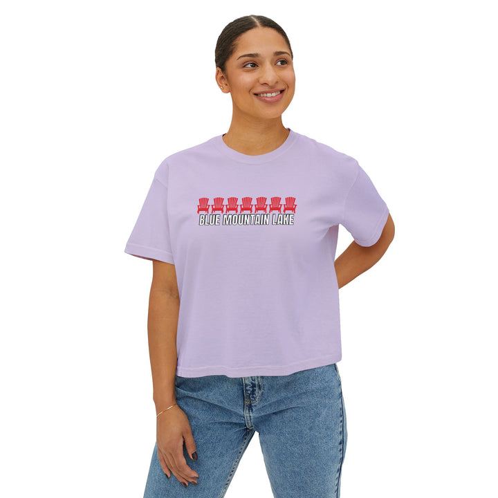 Blue Mountain Lake ADK Chairs Ladies Boxy Tee