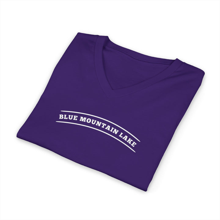 Blue Mountain Lake My Happy Place Unisex V-Neck T-Shirt