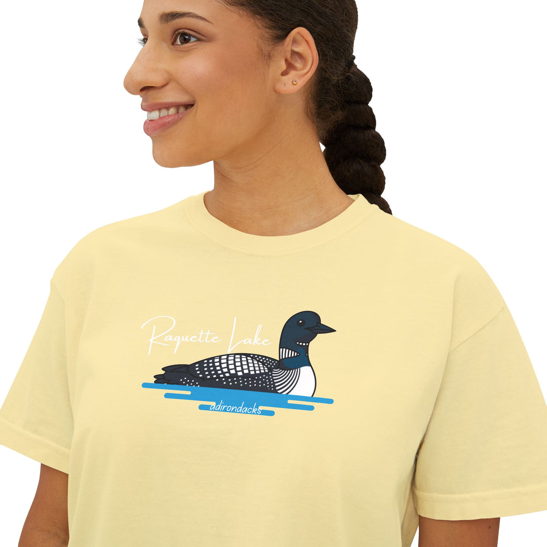 Raquette Lake Ladies Boxy Tee - Loon