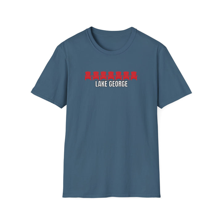 Lake George Unisex T-Shirt - Red Chairs