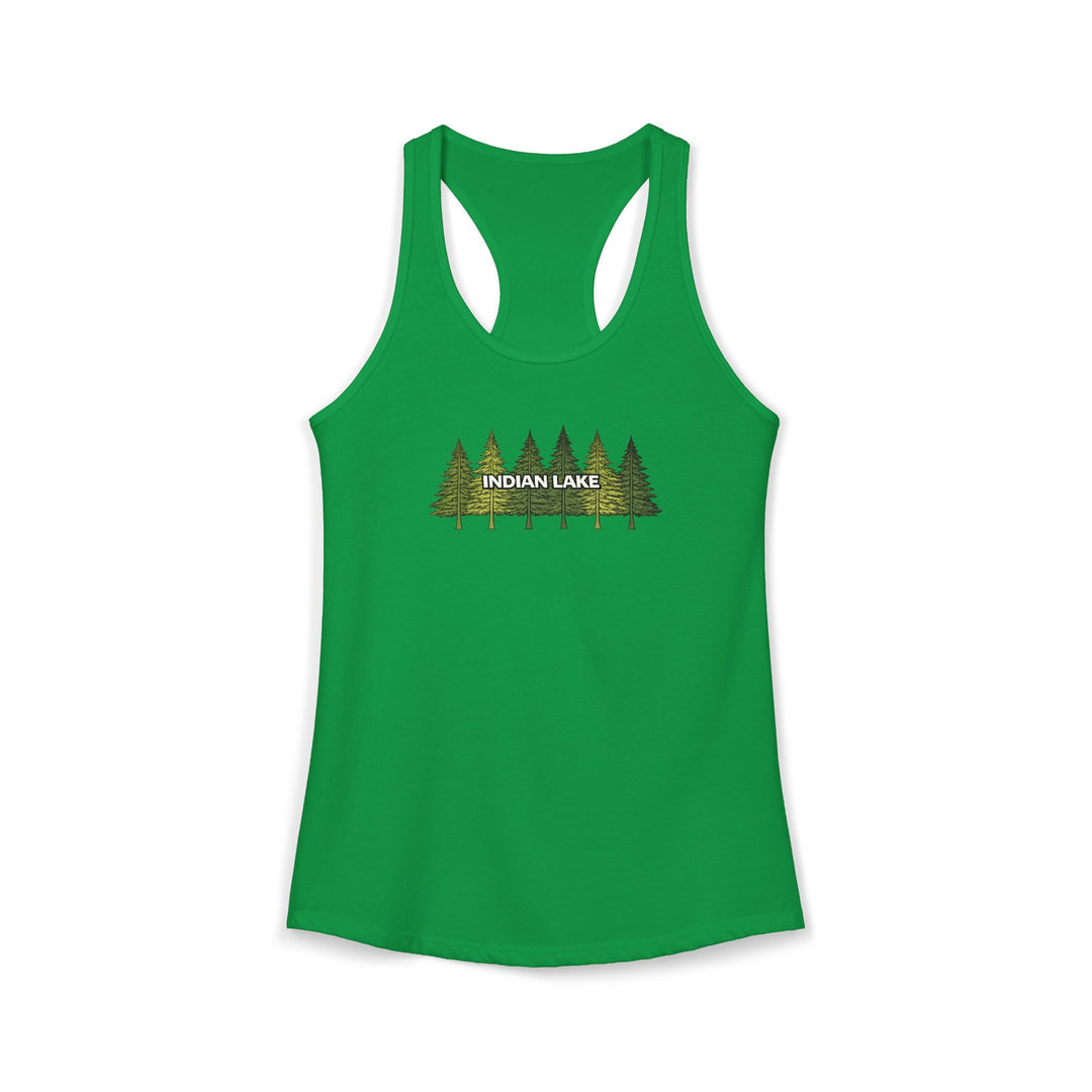 Indian Lake Ladies Racerback - Pine Trees