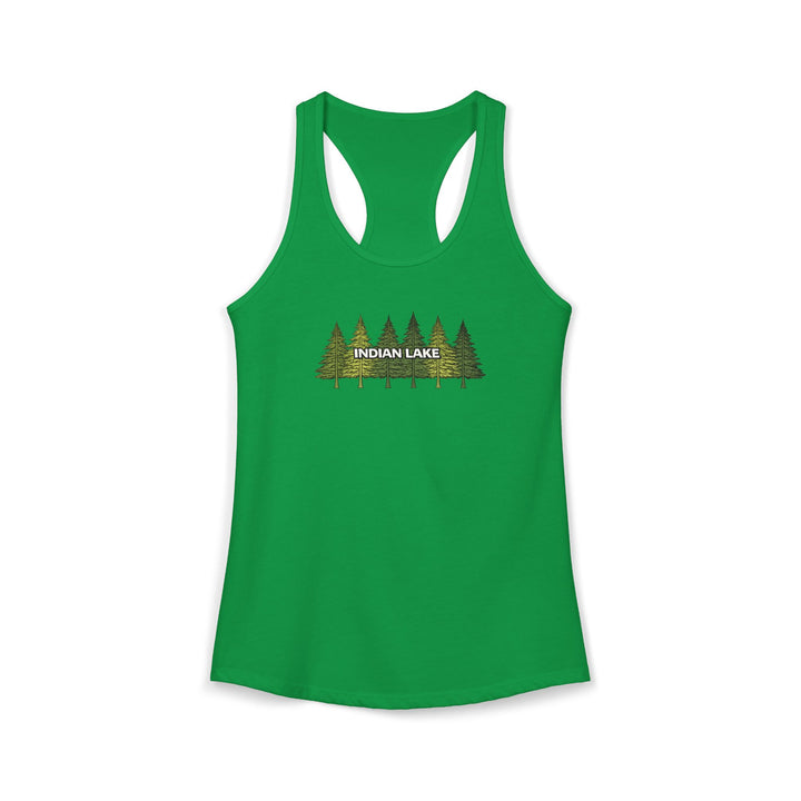 Indian Lake Ladies Racerback - Pine Trees