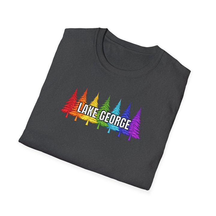Lake George Unisex T-Shirt - Rainbow Trees