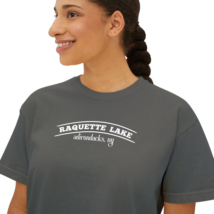 Raquette Lake Ladies Boxy Tee - My Happy Place
