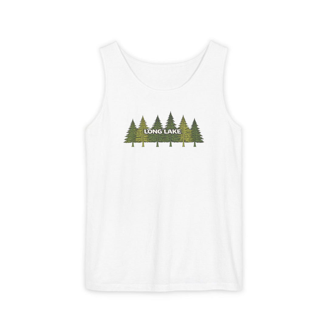 Long Lake Pine Trees Unisex Tank