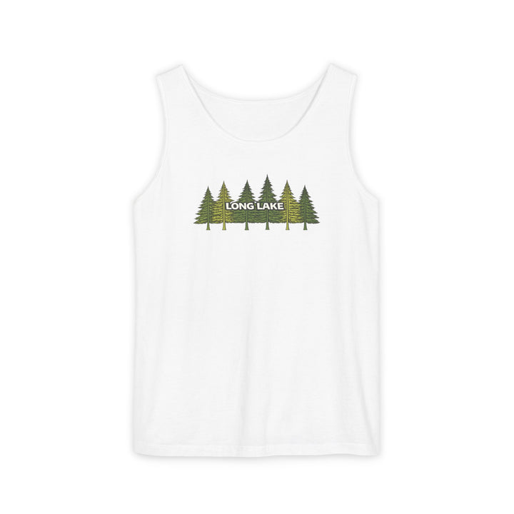 Long Lake Pine Trees Unisex Tank