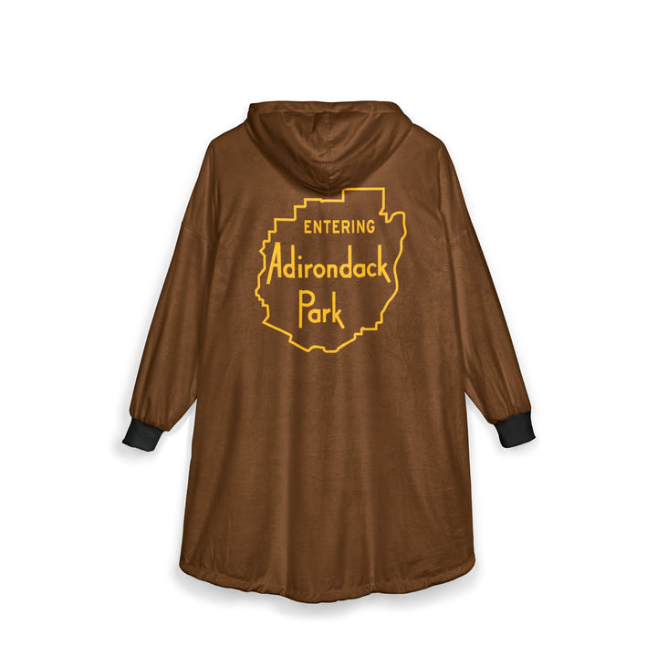 Entering Adirondack Park Hooded Blanket