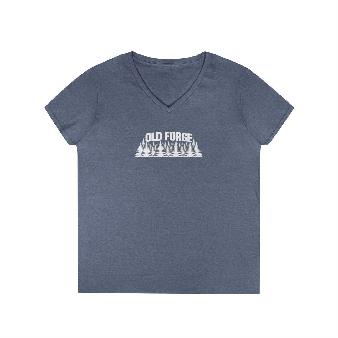 Old Forge Trees Ladies V-Neck T-Shirt