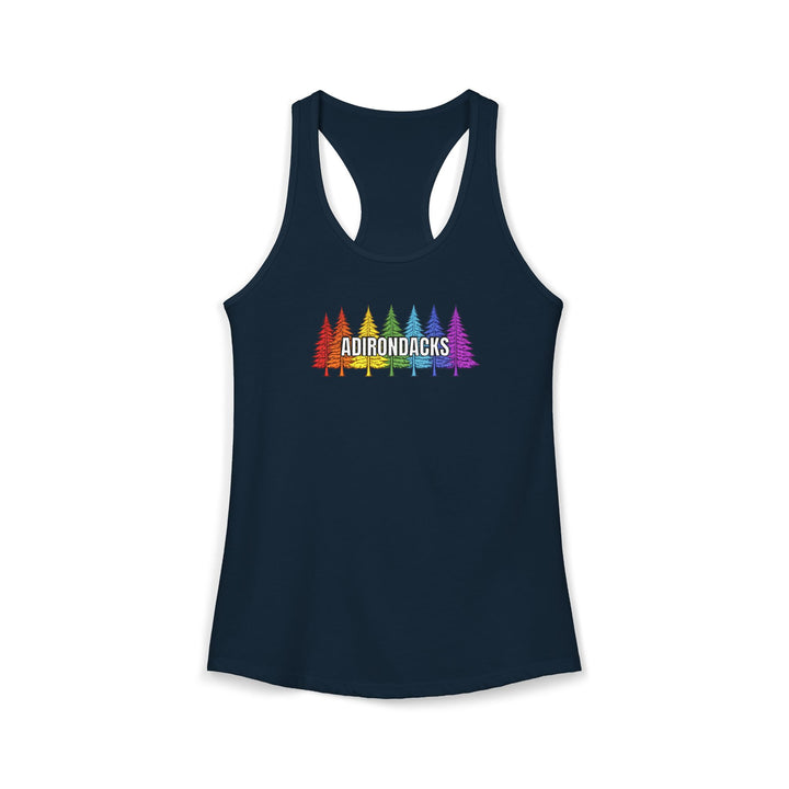Adirondack Ladies Rainbow Tree Racerback