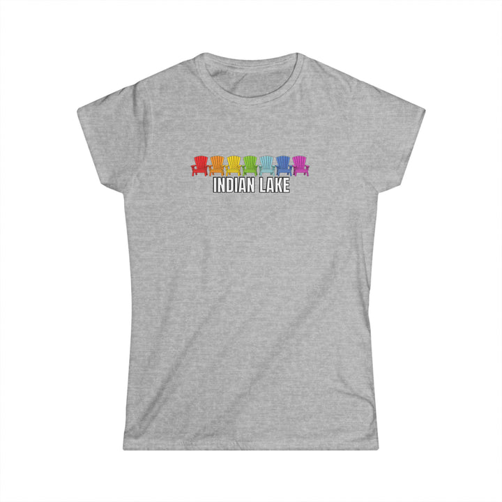 Indian Lake Ladies Tee - Rainbow Chairs