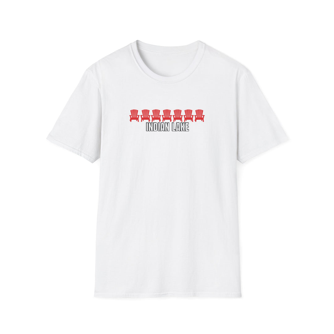 Indian Lake Unisex T-Shirt - Red Chairs