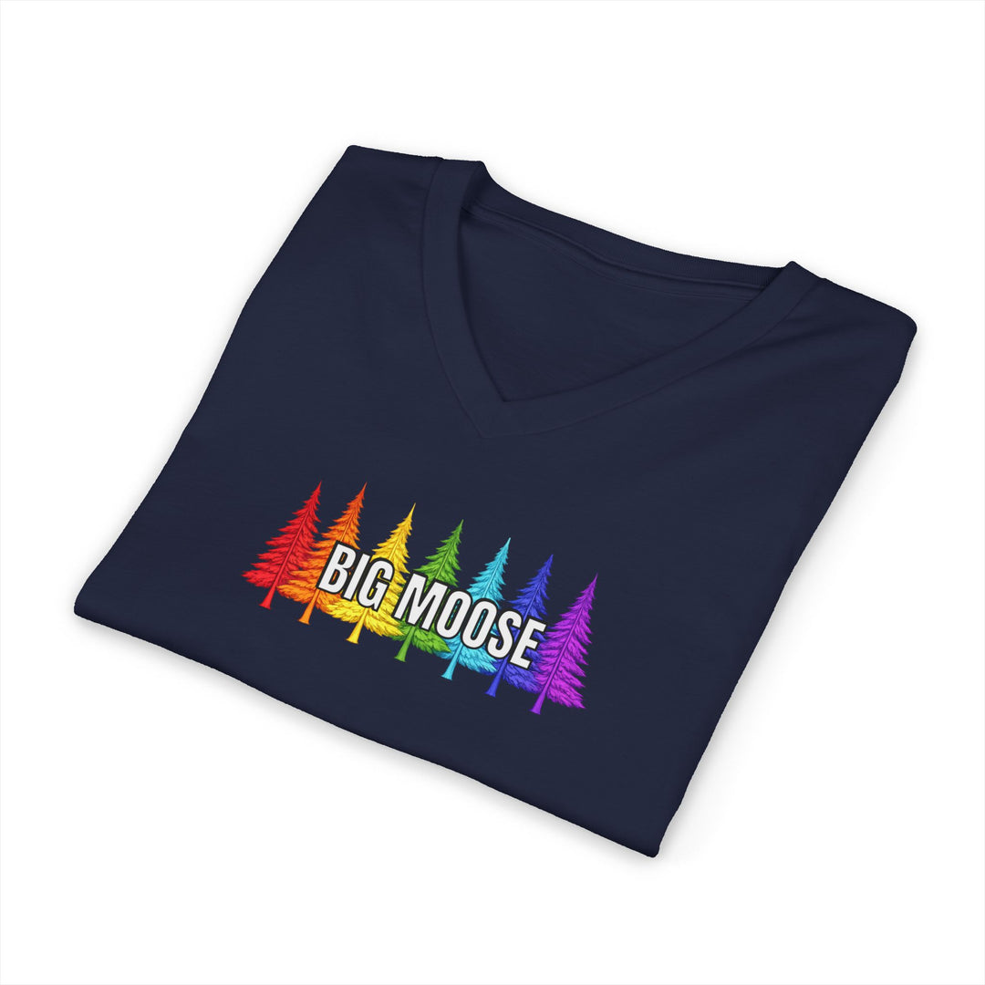 Big Moose Rainbow Trees Unisex V-Neck
