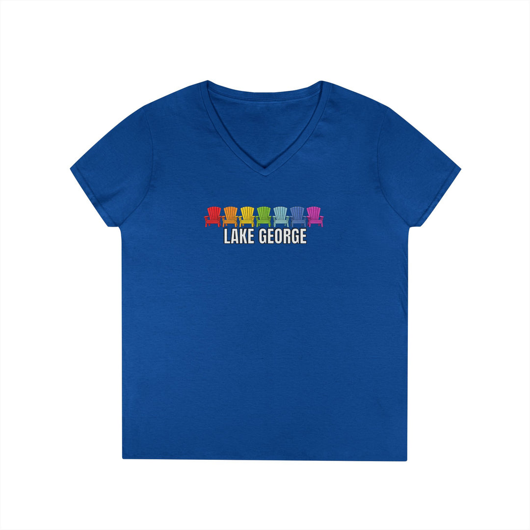 Lake George Rainbow Chairs Ladies V-Neck