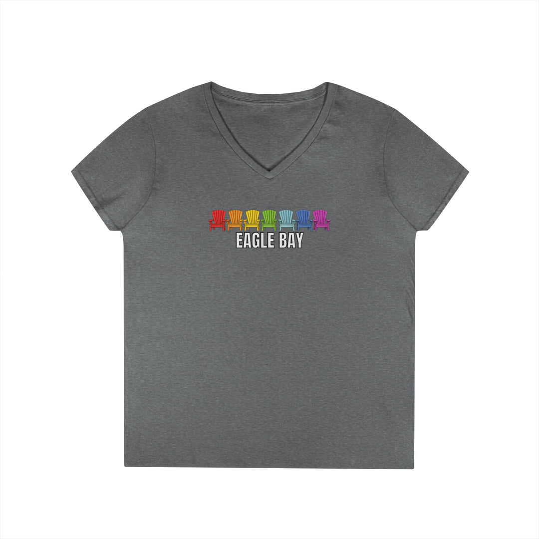Eagle Bay Ladies V-Neck T-Shirt - Rainbow Chairs