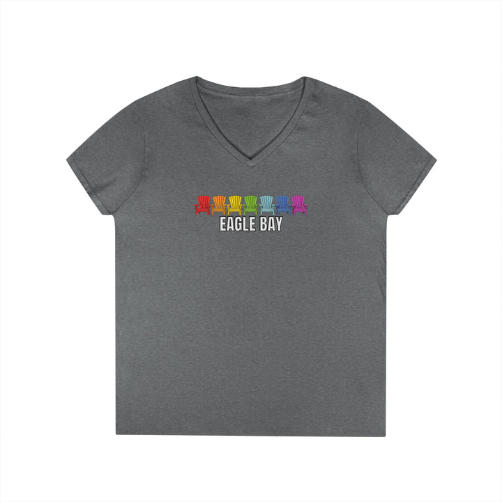 Eagle Bay Ladies V-Neck T-Shirt - Rainbow Chairs