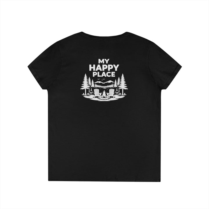 Old Forge My Happy Place Ladies V-Neck T-Shirt