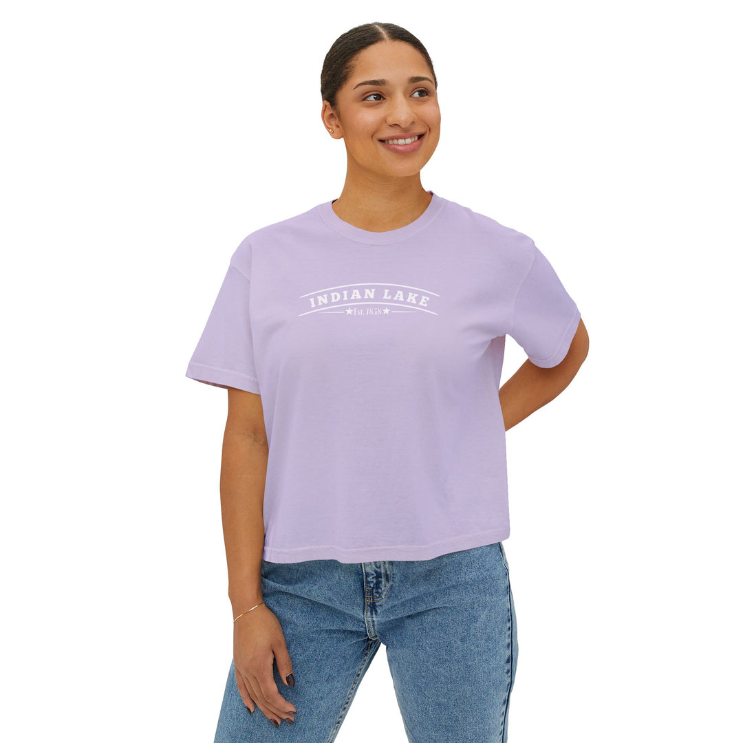 Indian Lake Ladies Boxy Tee - My Happy Place