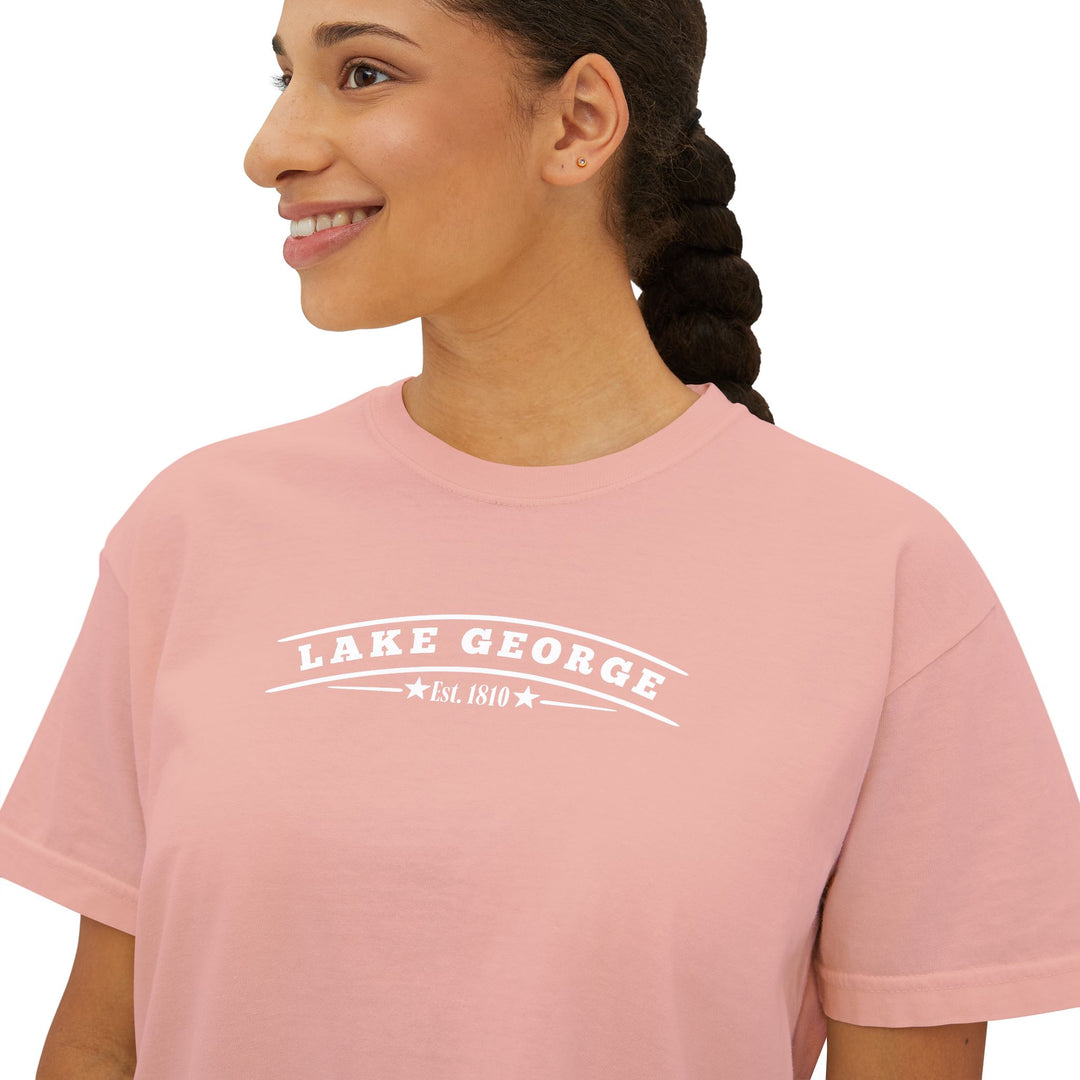 Lake George My Happy Place Ladies Boxy Tee