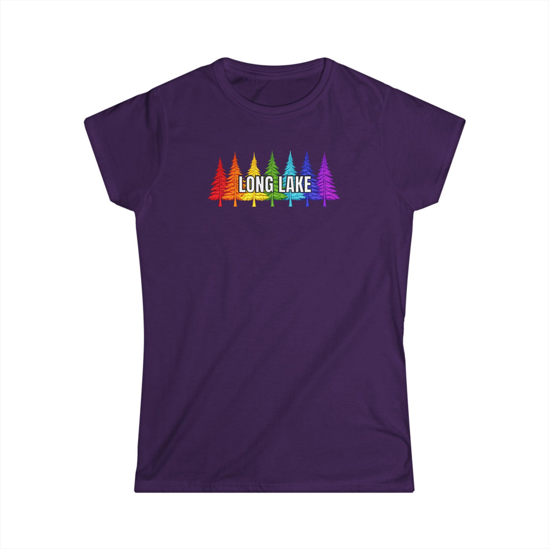 Long Lake Rainbow Trees Ladies Tee
