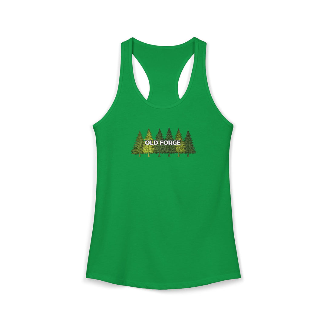 Old Forge Pine Trees Ladies Racerback