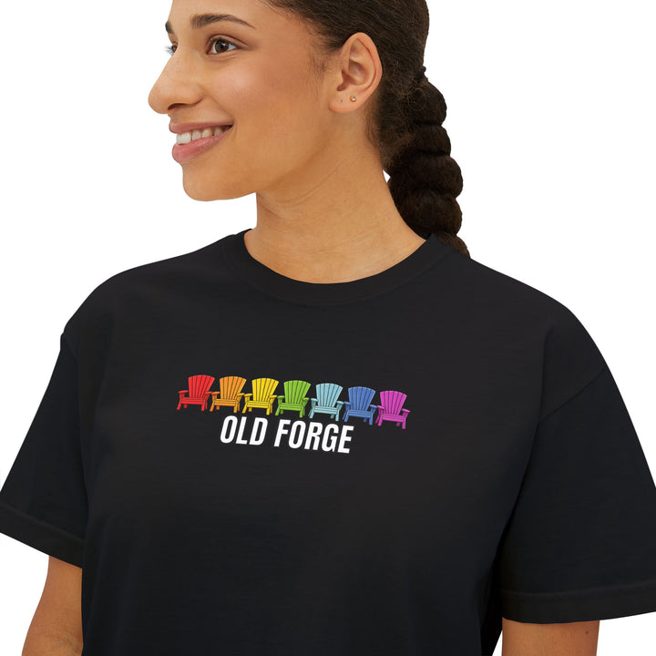 Old Forge Rainbow Chairs Ladies Boxy Tee